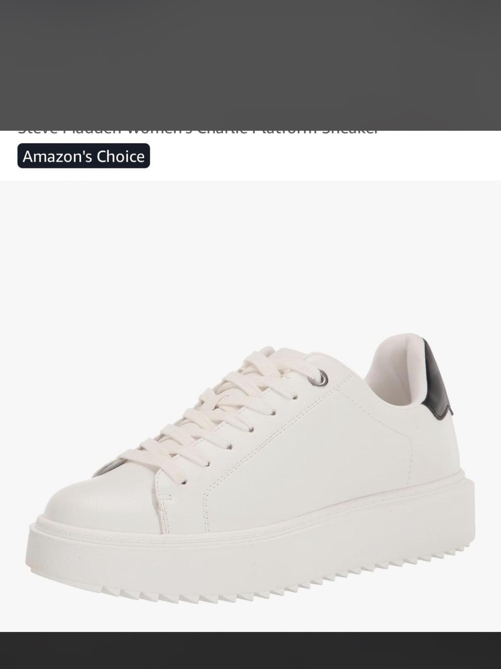 Women’s White Platform Lace-Up Sneakers with Black Heel Accent